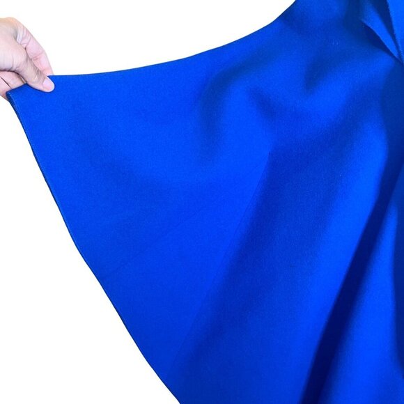 Saks Fifth Avenue Vintage Womens Coat Size 4 Blue Cape Hooded Pure Wool - Picture 7 of 9